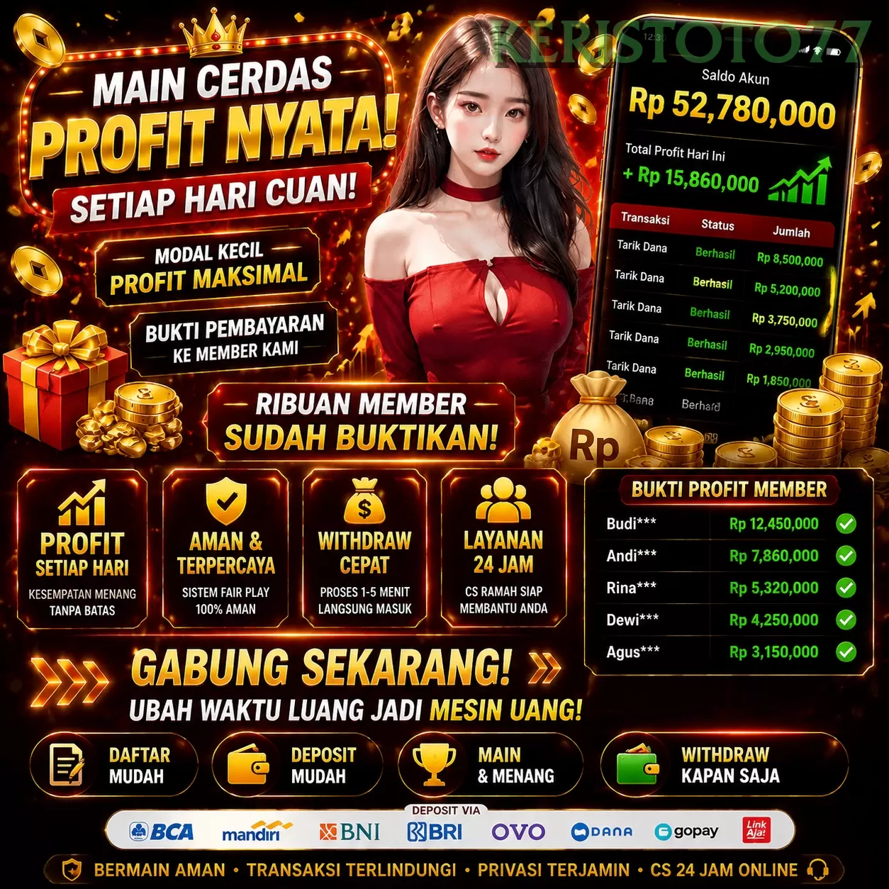 Main keristoto77q Menang Jackpot Besar